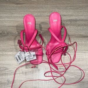 Zara Pink Strappy Heels